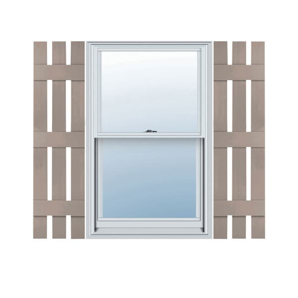 Ekena Millwork 12 in. W x 59 in. H Builders Edge, Standard Three Board Spaced, Board-n-Batten Shutters, 008, Clay, PR 070120059008 - main